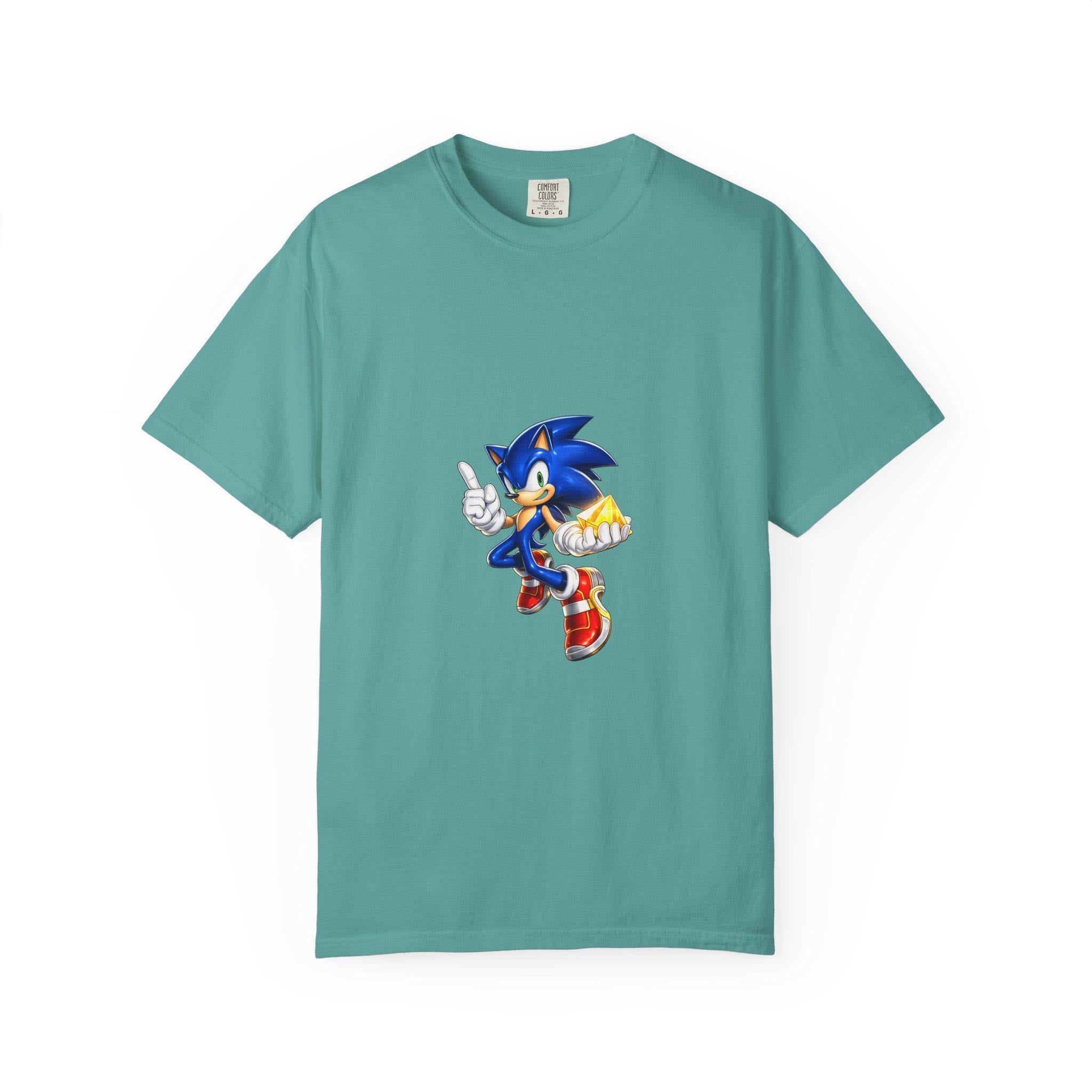Blue Hedgehog Character T-shirt | Vintage Game Mascot Tee
