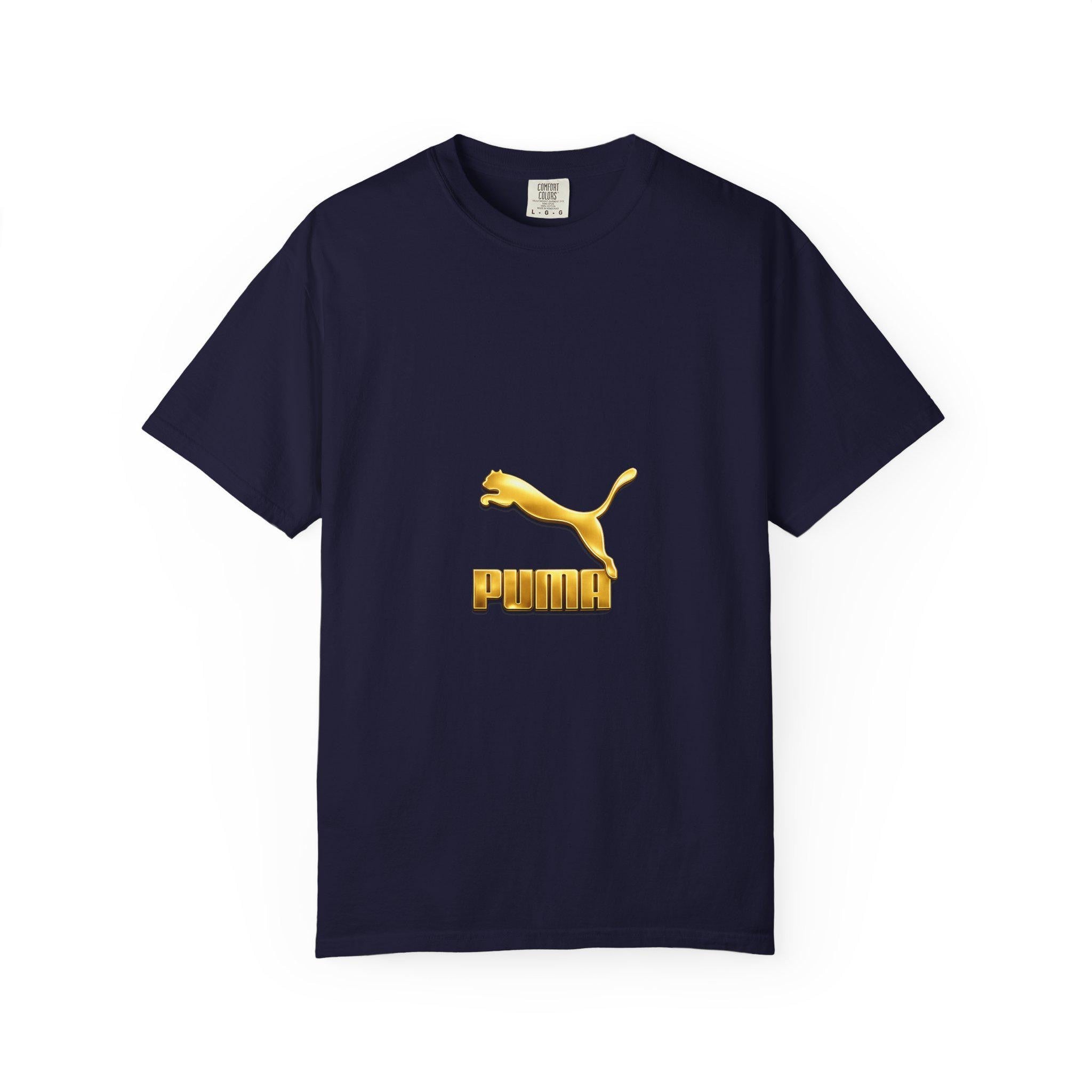 Gold Puma Logo T-shirt | Retro Sportswear Tee