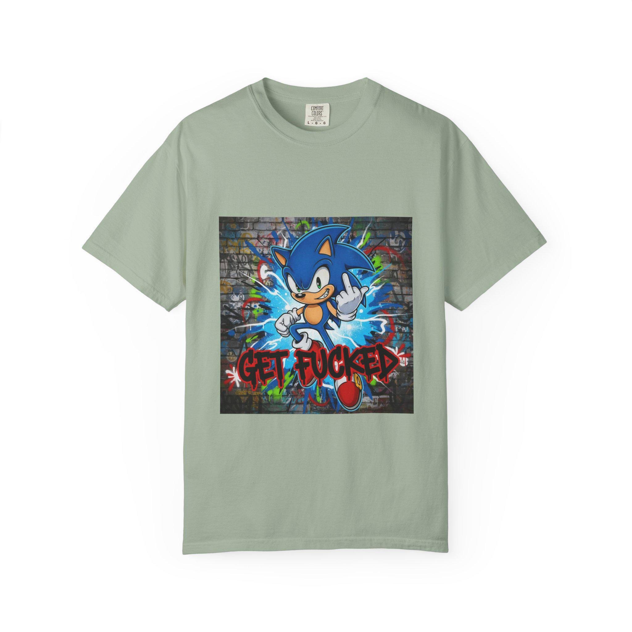 Graffiti Blue Hedgehog character T-shirt | Street Art Graphic Tee