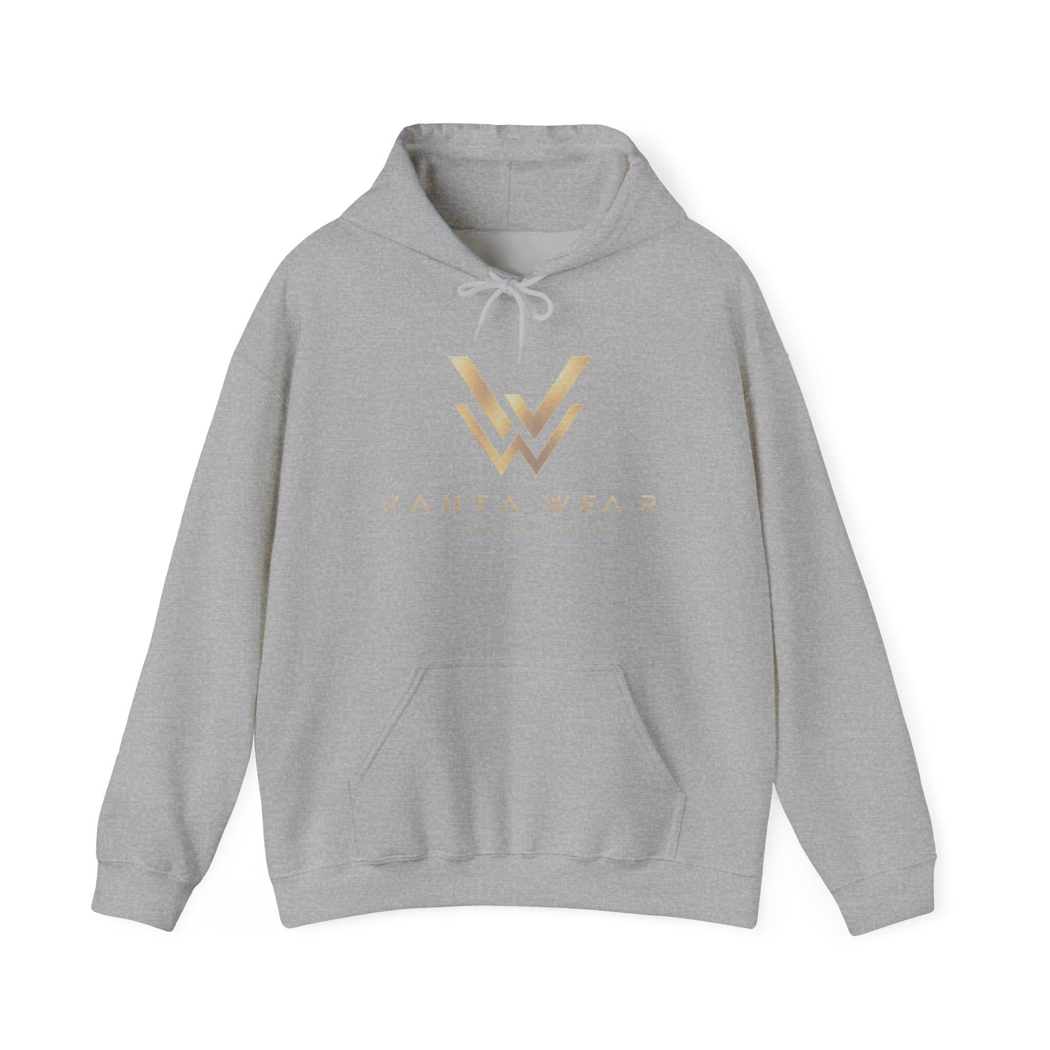 Gold Geometric W Logo Hoodie | Minimal Monogram Sweatshirt