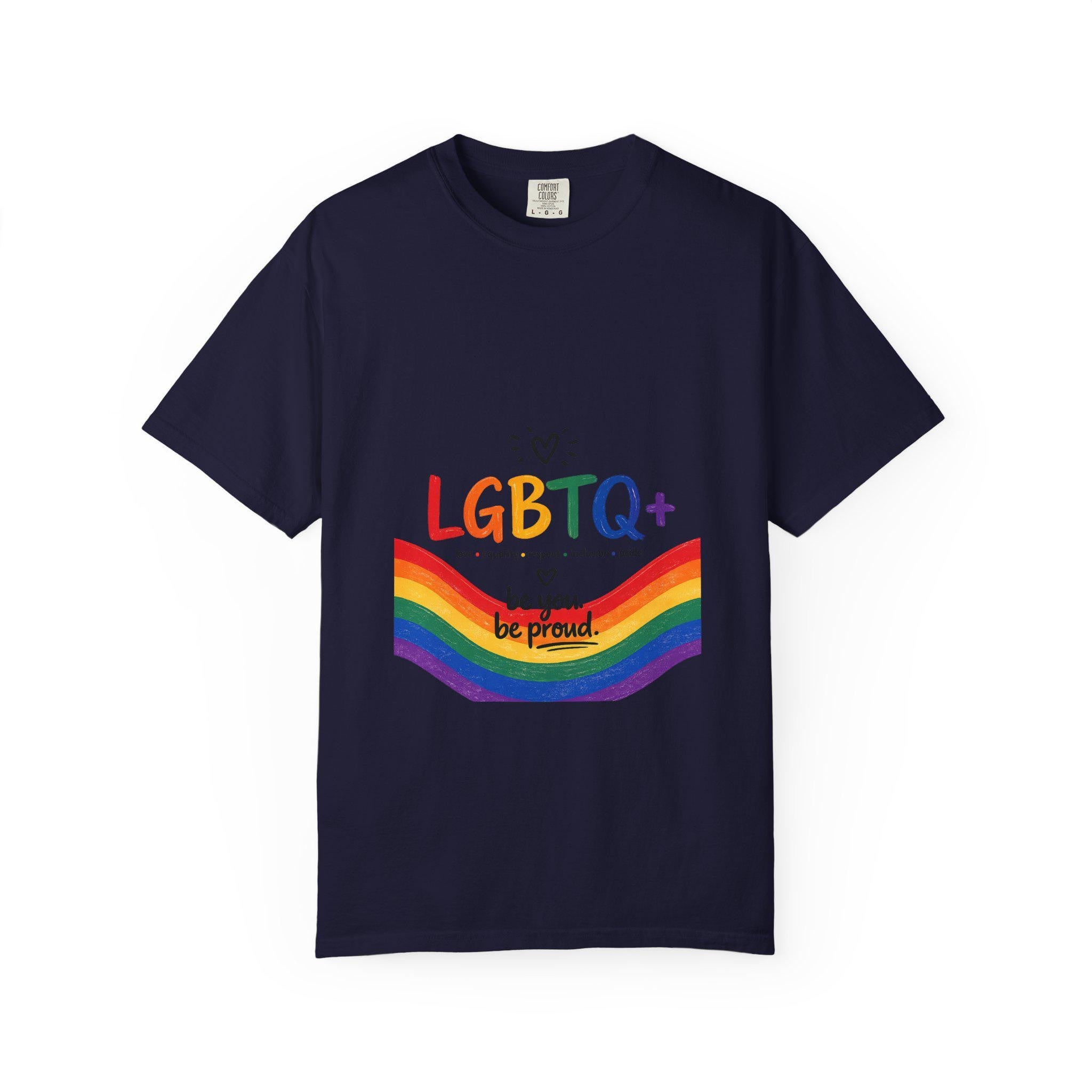 LGBTQ+ Rainbow Wave T-shirt | Be You Be Proud