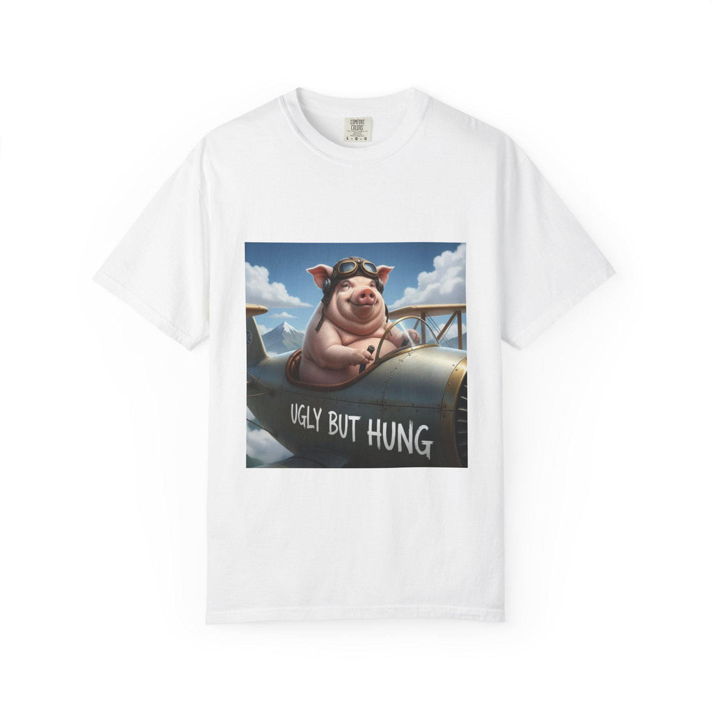 Pig Pilot illustration T-Shirt | 'Ugly But Hung' airplane design