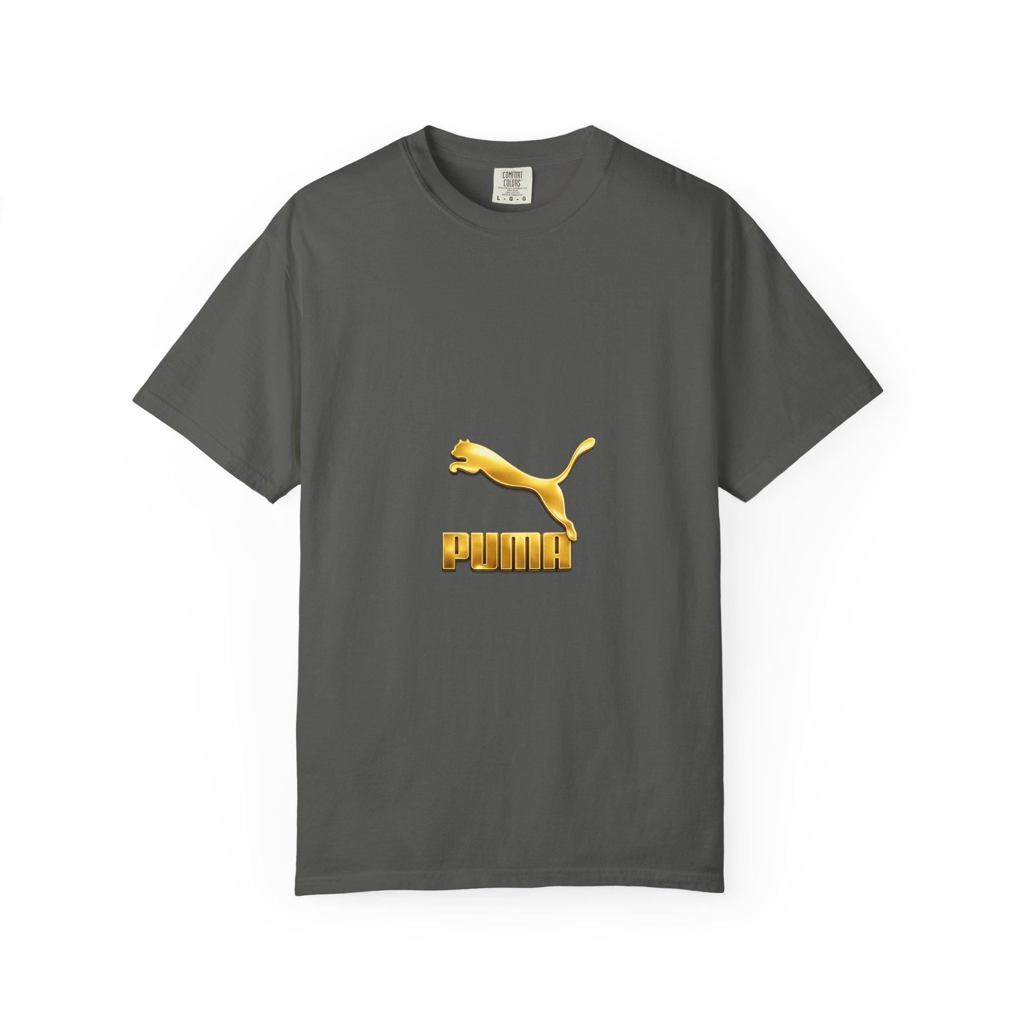 Gold Puma Logo T-shirt | Retro Sportswear Tee