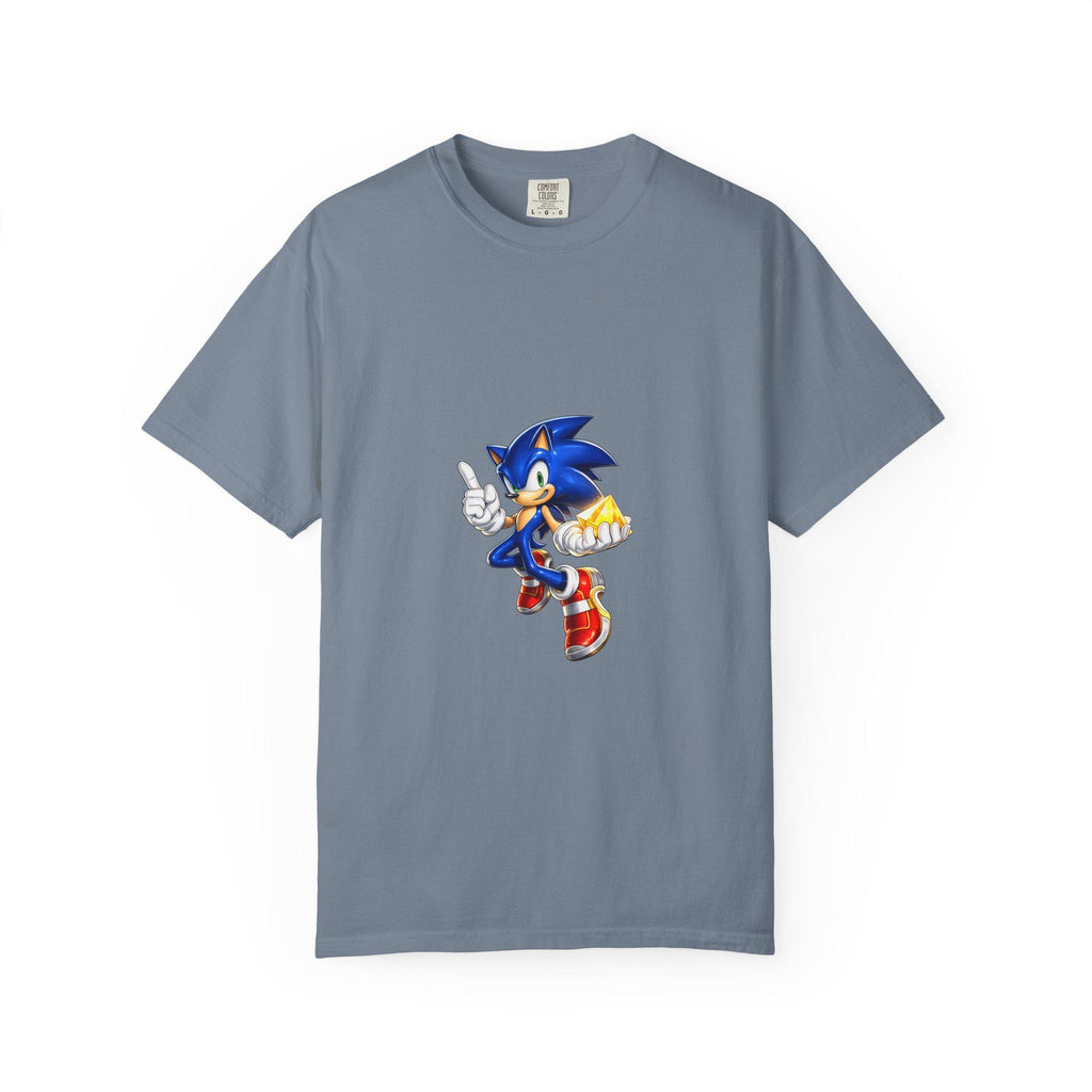 Blue Hedgehog Character T-shirt | Vintage Game Mascot Tee