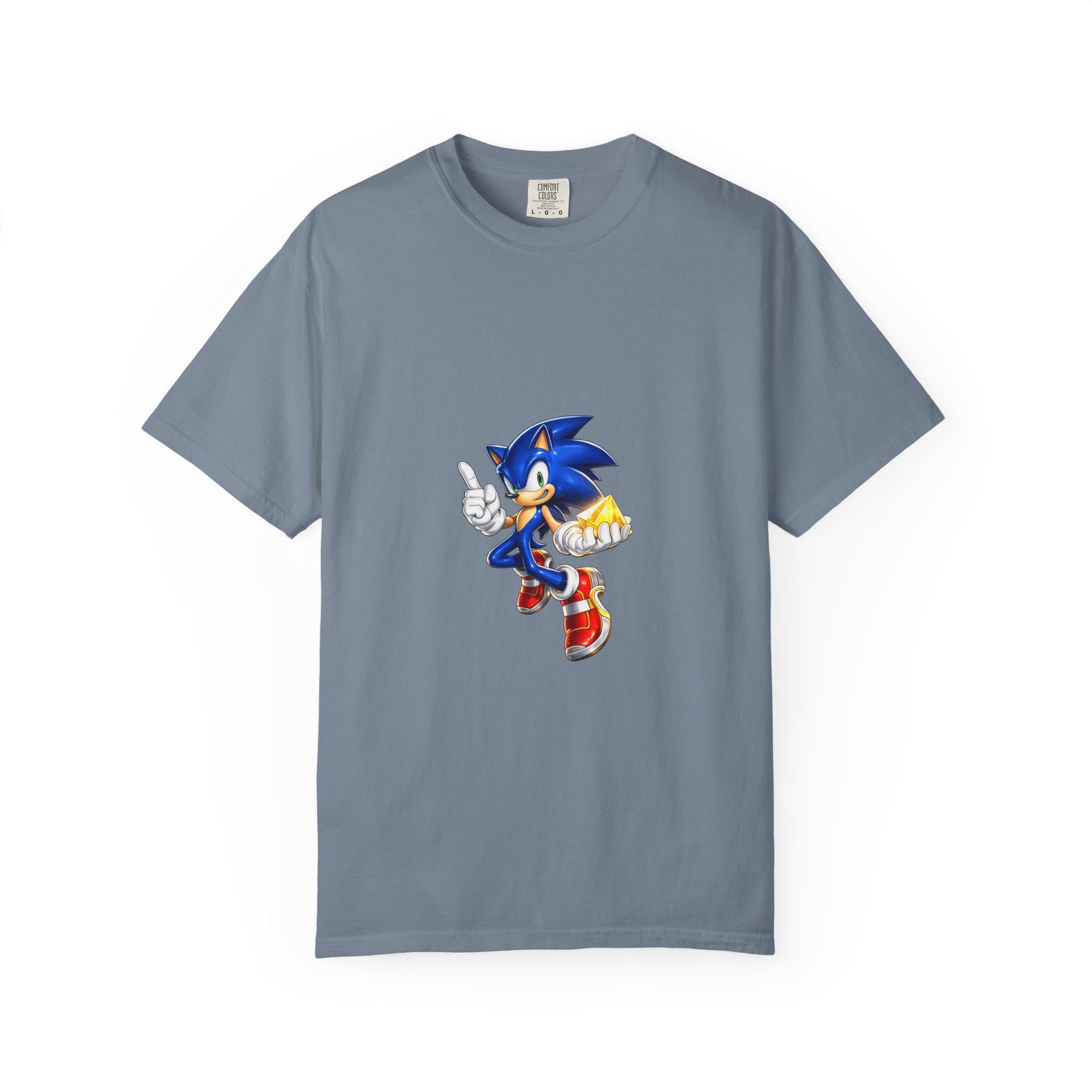 Blue Hedgehog Character T-shirt | Vintage Game Mascot Tee