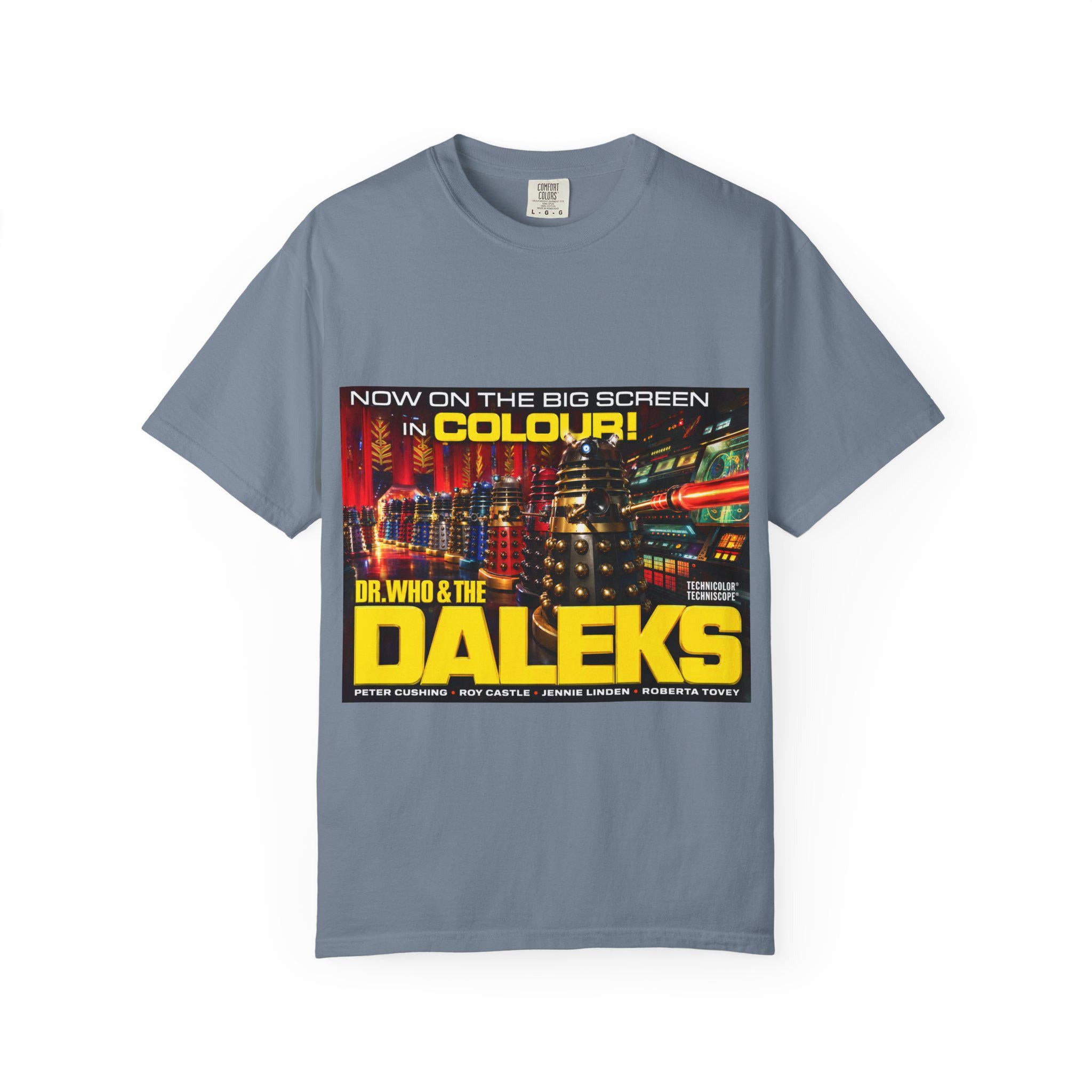 Dr. Who & The Daleks Retro Movie Poster T-Shirt | Sci-Fi Classic Tee