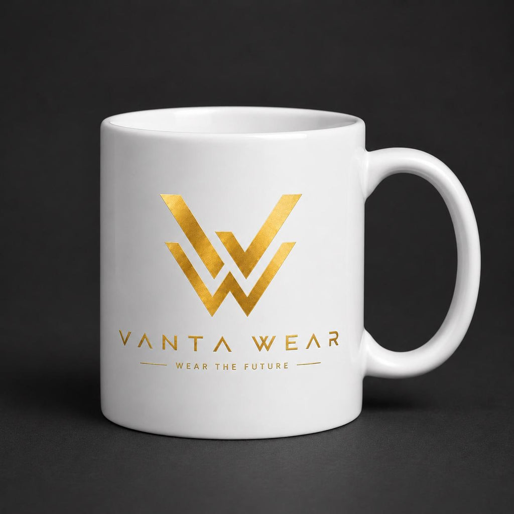 Vanta Wear Ceramic Mug: Luxury Branded Coffee Cup, Modern Design