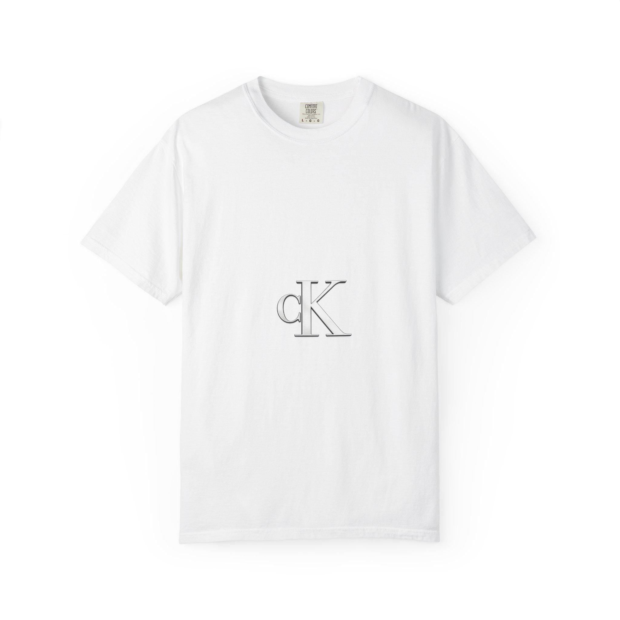 CK Monogram Logo T-shirt | Minimal Logo Tee, White Cotton