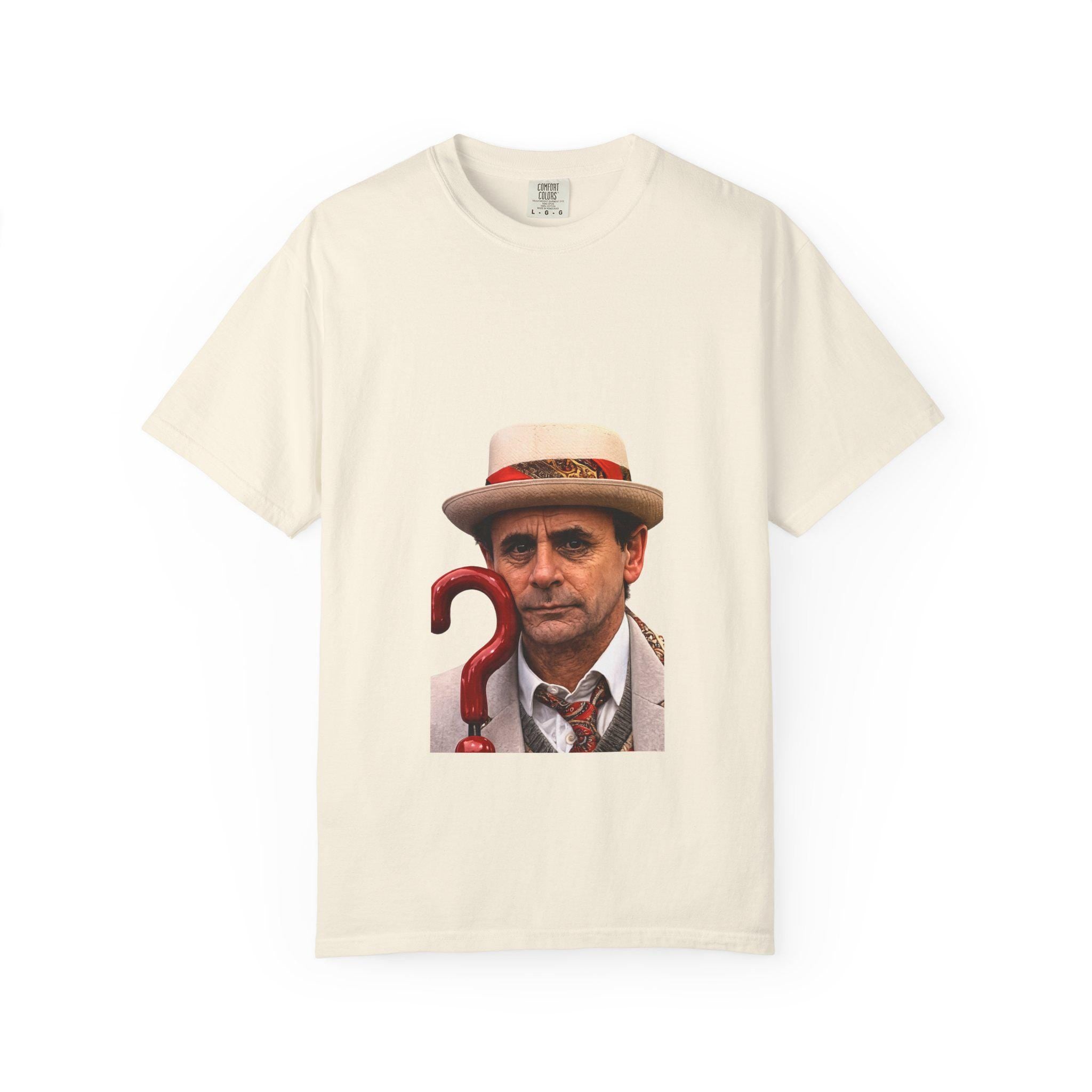 Man with Question Mark Cane T-shirt | Retro Detective Portrait