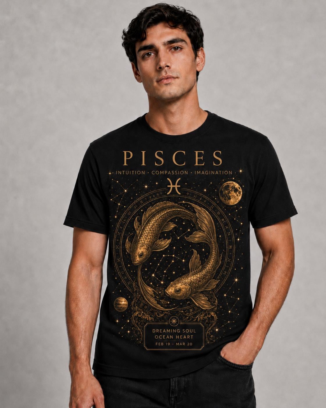 Zodiac Streetwear T-Shirt: Aries Astrology Celestial Design