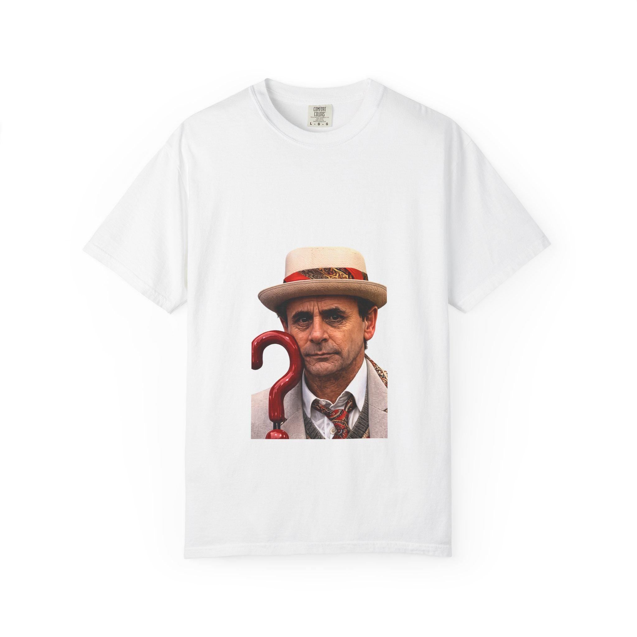Man with Question Mark Cane T-shirt | Retro Detective Portrait