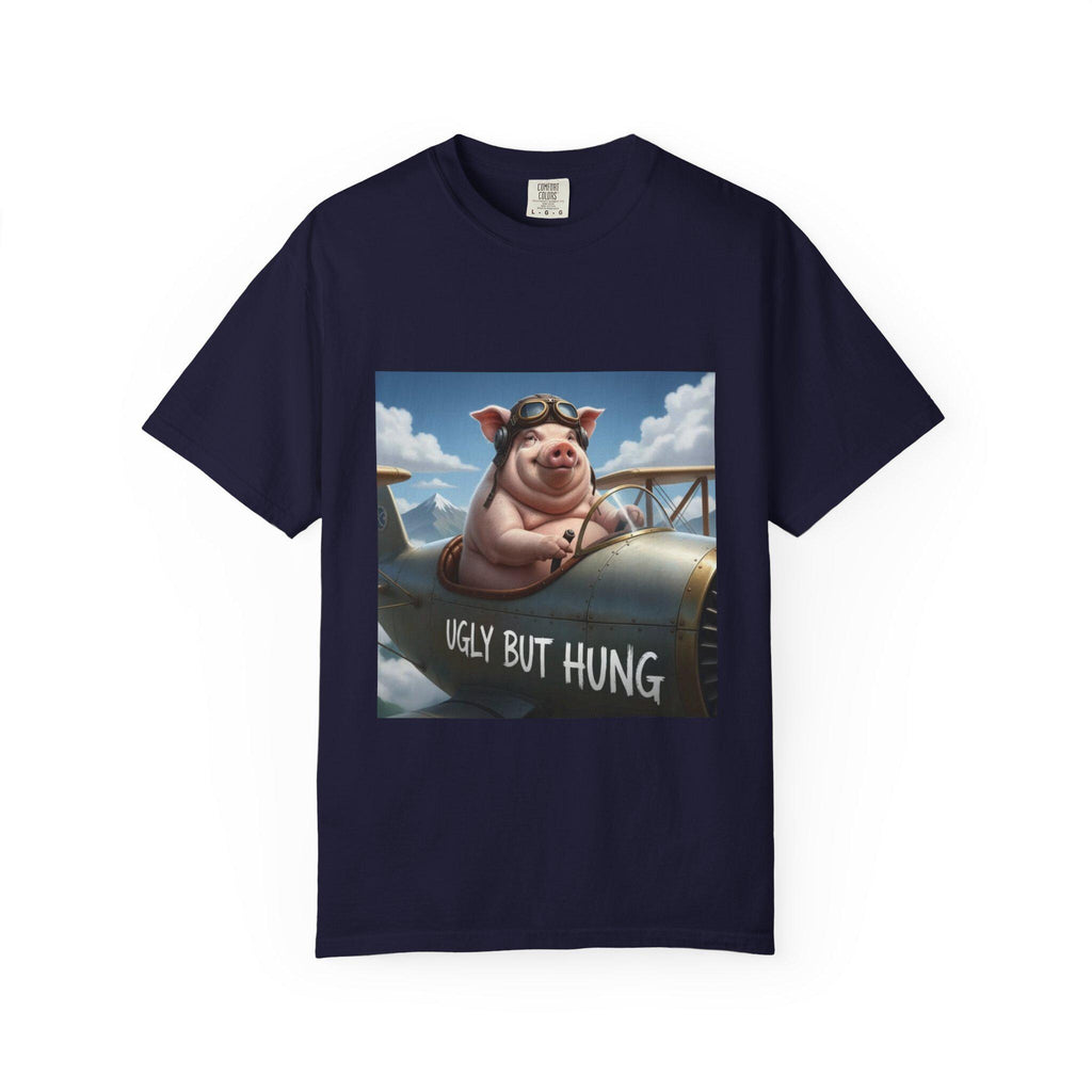 Pig Pilot illustration T-Shirt | 'Ugly But Hung' airplane design