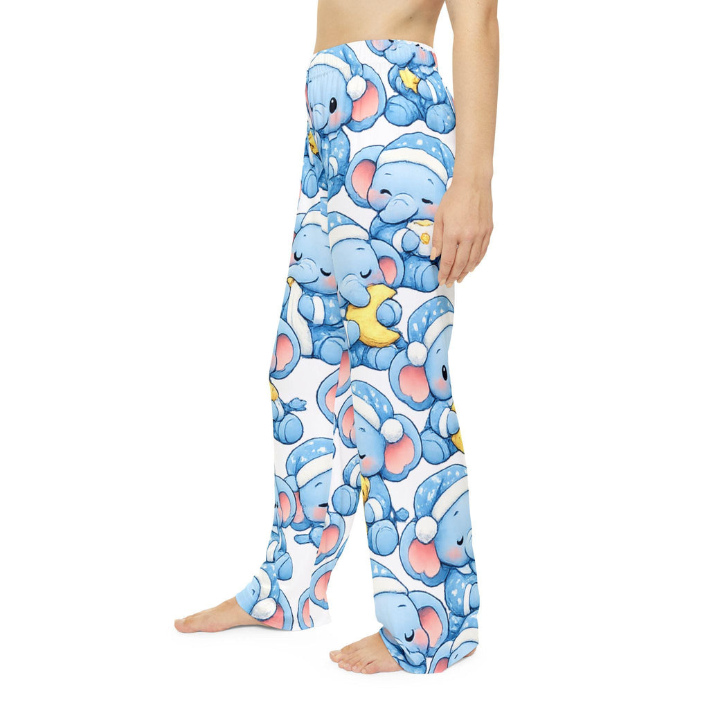 Blue Sleeping Elephant Pajama Pants | Dreamy Baby Elephants All-Over Print