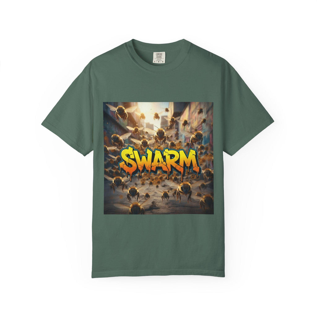 Swarm graphic T-shirt | swarm bees illustration, street art text