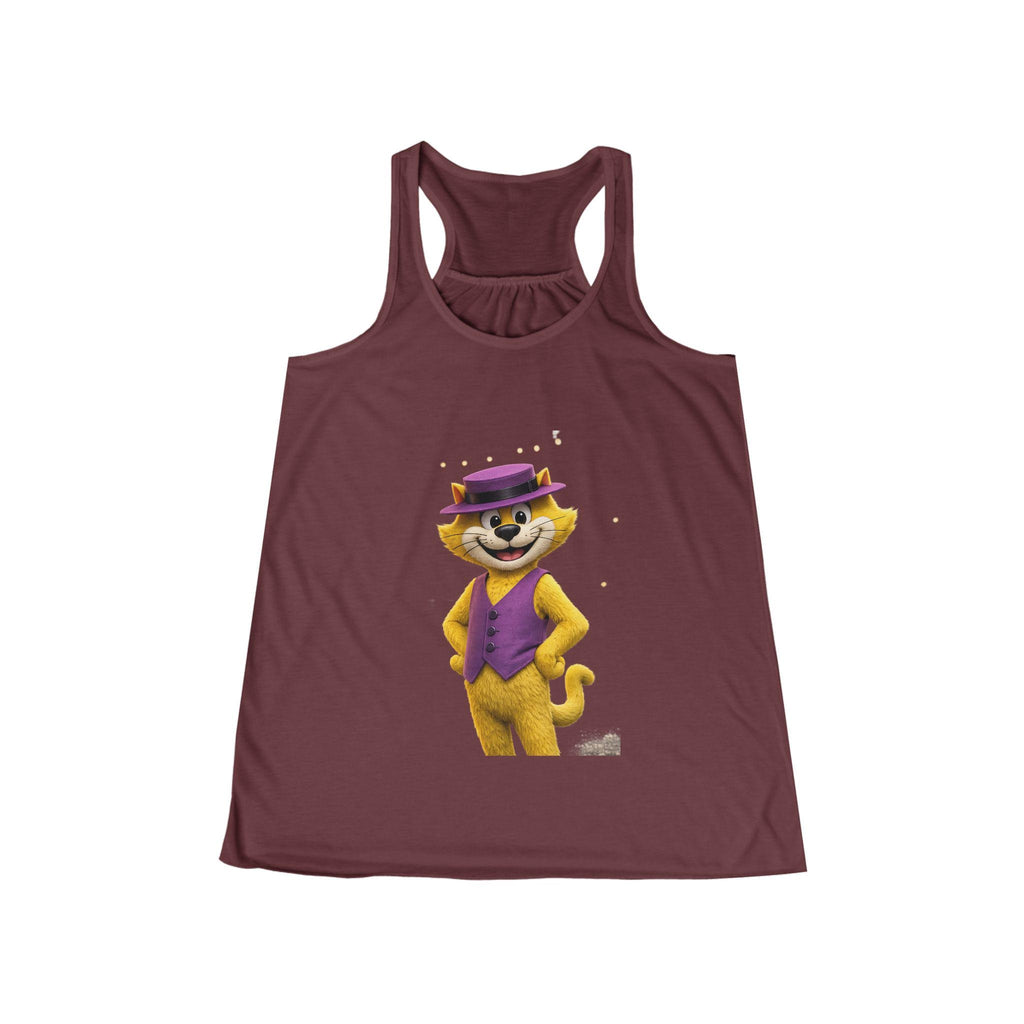 Smiling Yellow Cat in Purple Vest Tank
