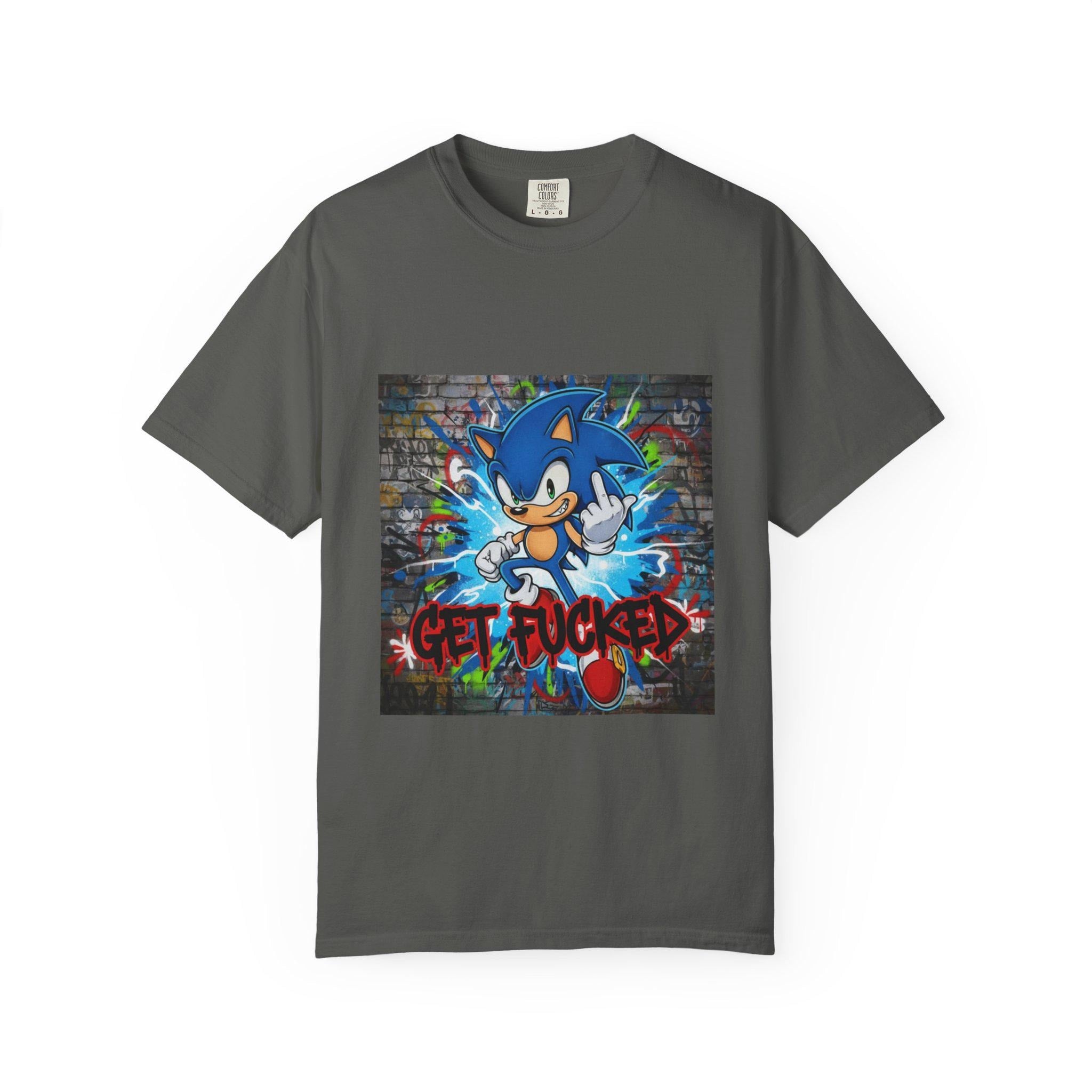Graffiti Blue Hedgehog character T-shirt | Street Art Graphic Tee