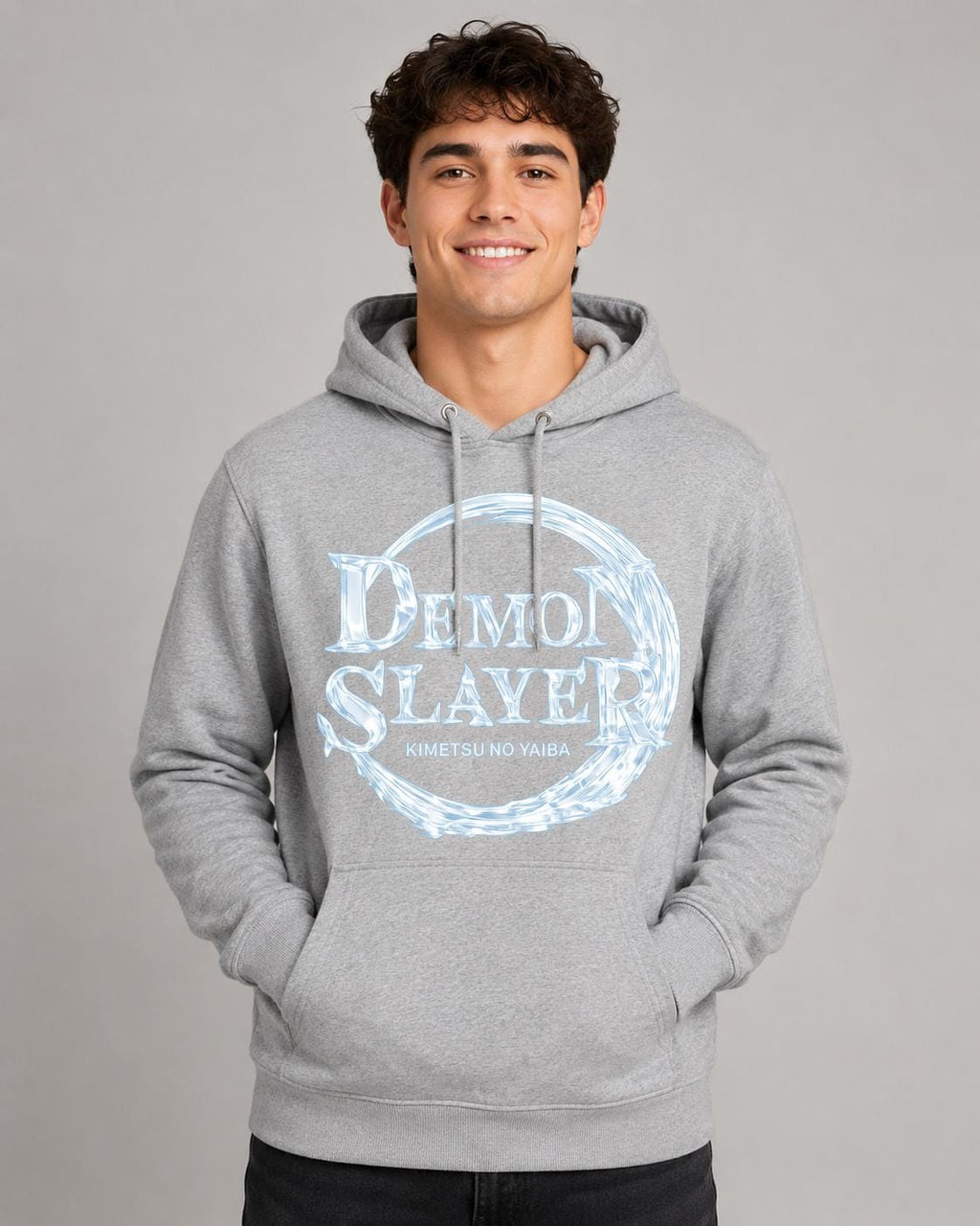 Demon Slayer Logo Crop Hoodie | Anime Emblem, Minimalist Moon Graphic