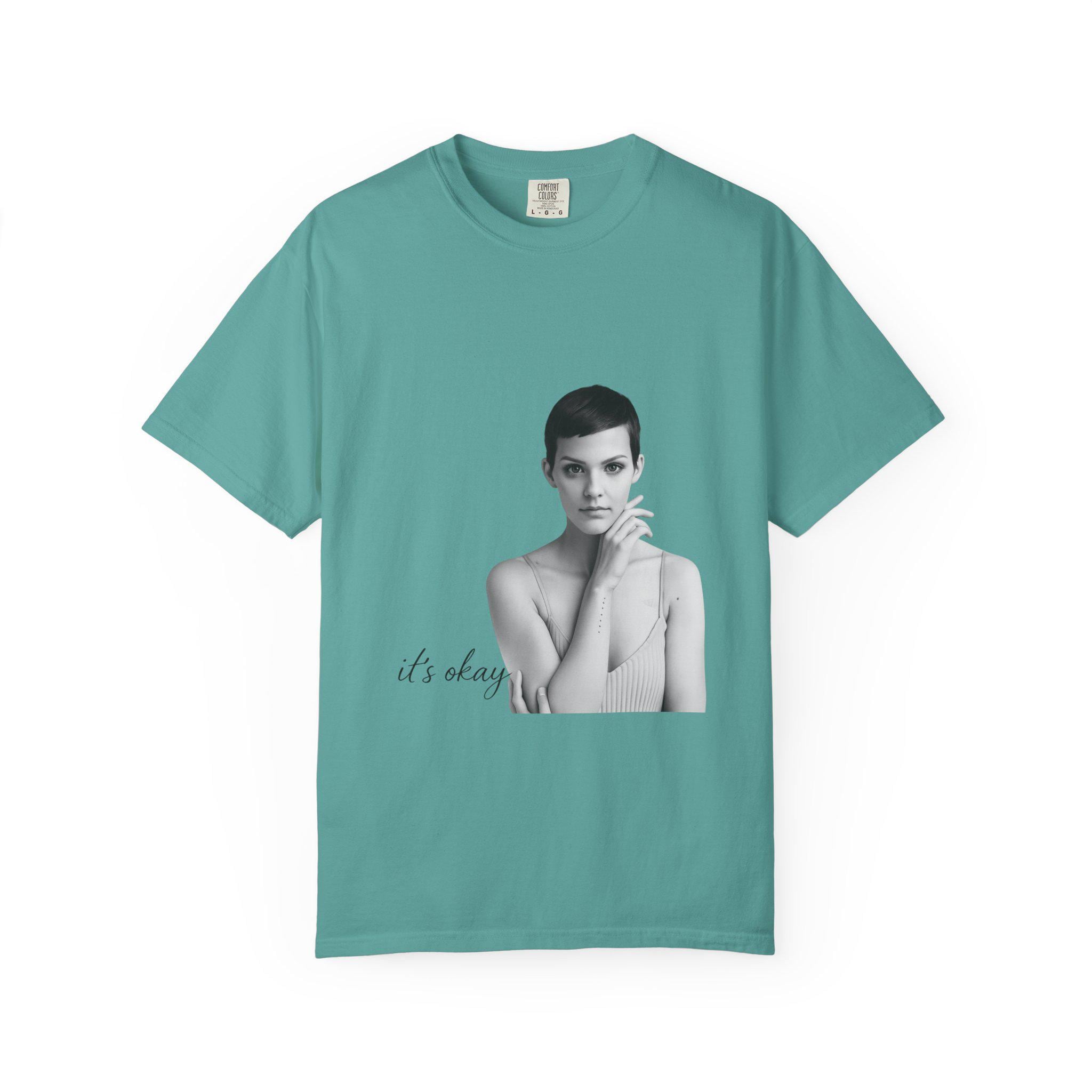 Minimalist Portrait "it's okay" T-Shirt | Monochrome Photo Tee