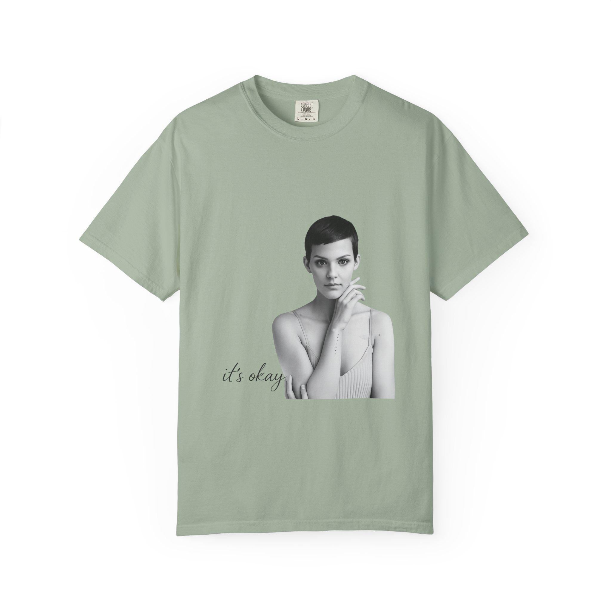 Minimalist Portrait "it's okay" T-Shirt | Monochrome Photo Tee