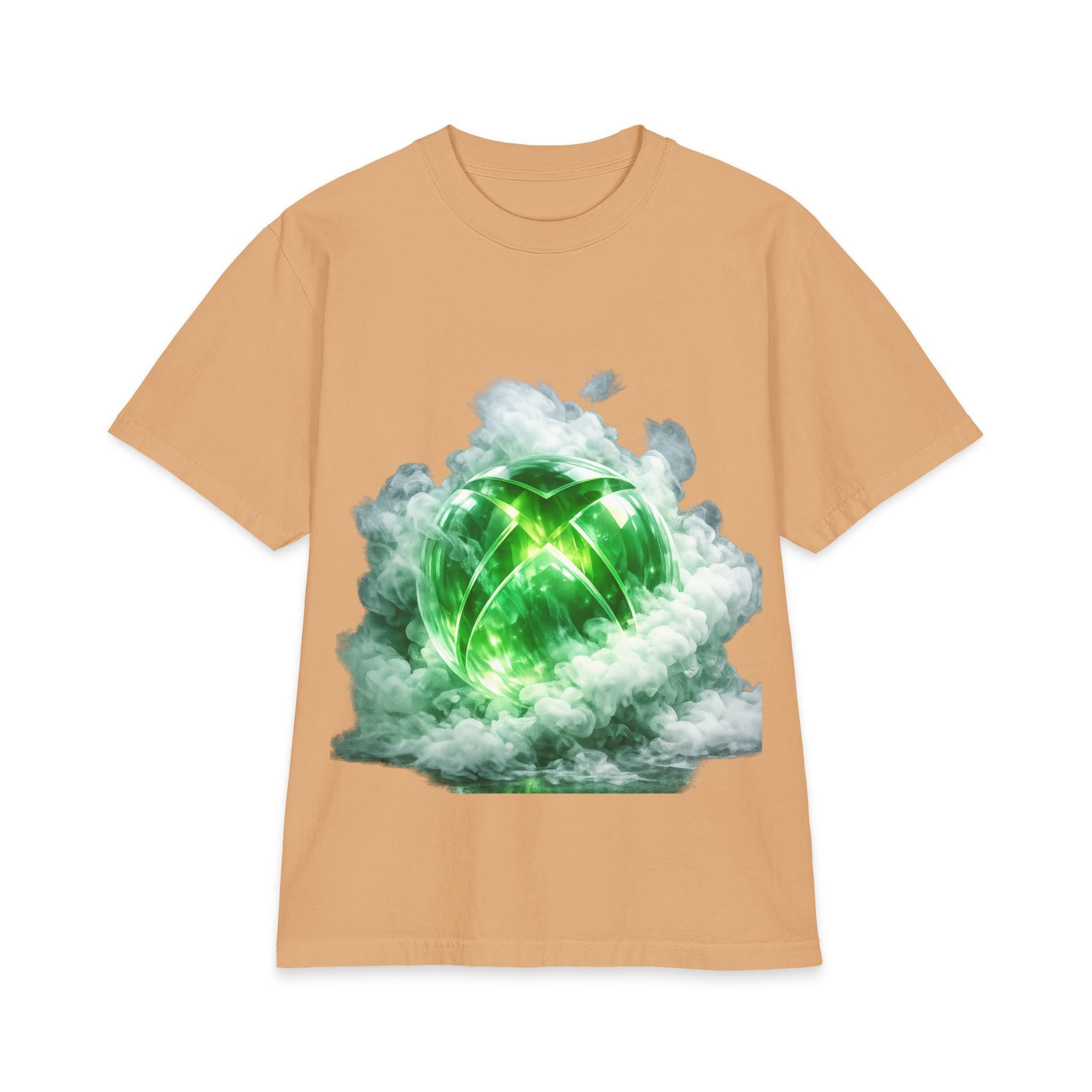 Green Cloud Xbox Logo T-Shirt | Gaming Console Graphic Tee