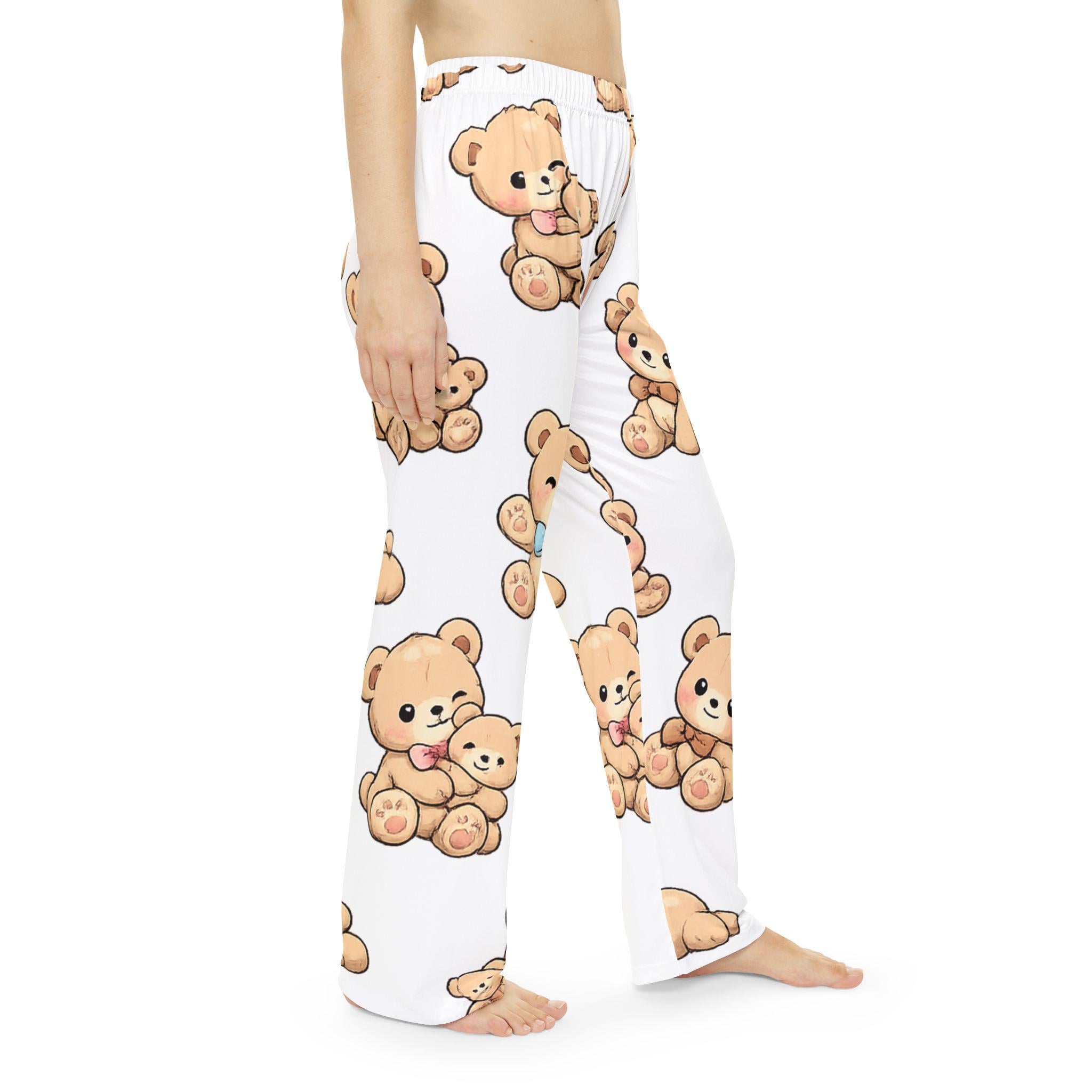 Teddy Bear Pajama Pants | All-Over Print Lounge Trousers