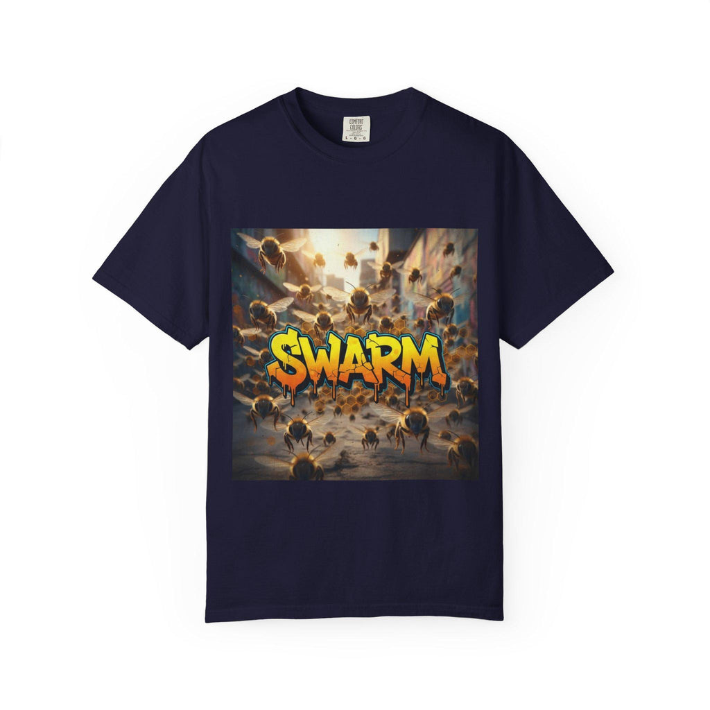 Swarm graphic T-shirt | swarm bees illustration, street art text