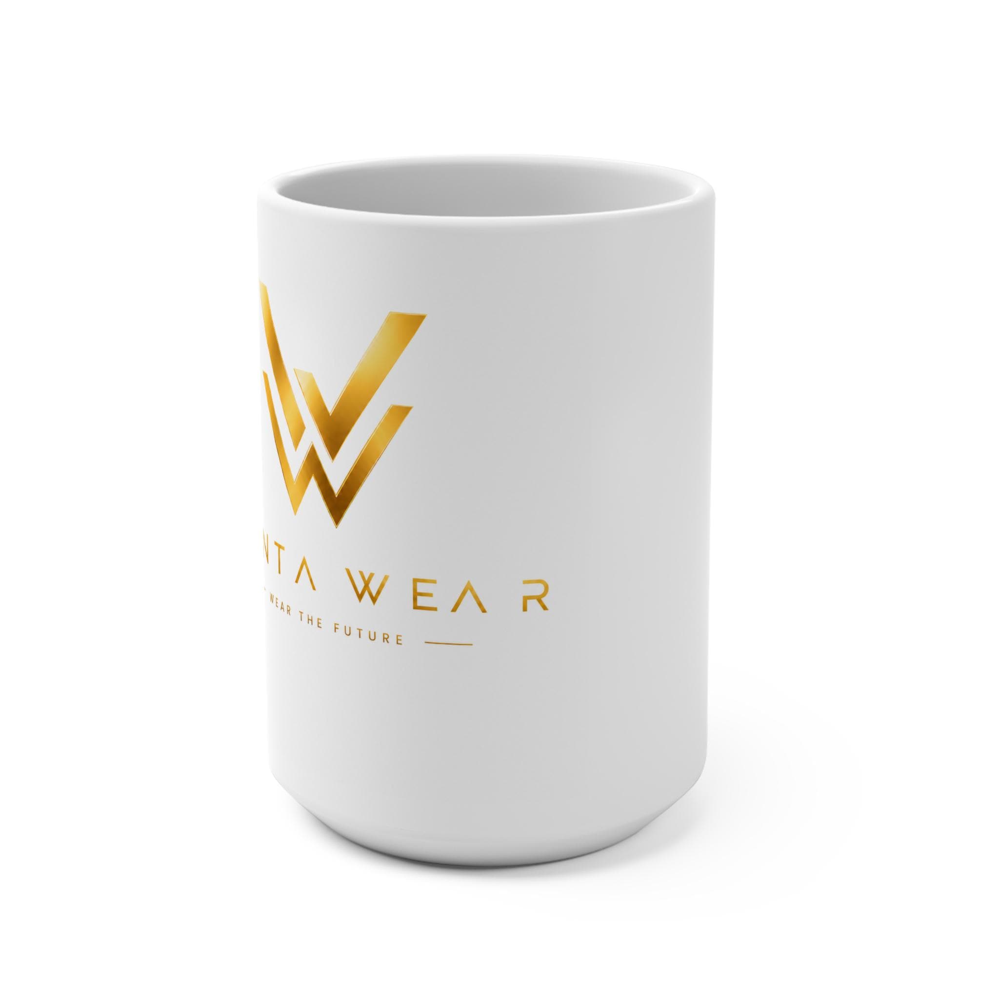 15oz Ceramic Coffee Mug with Gold Logo - "Wear the Future"