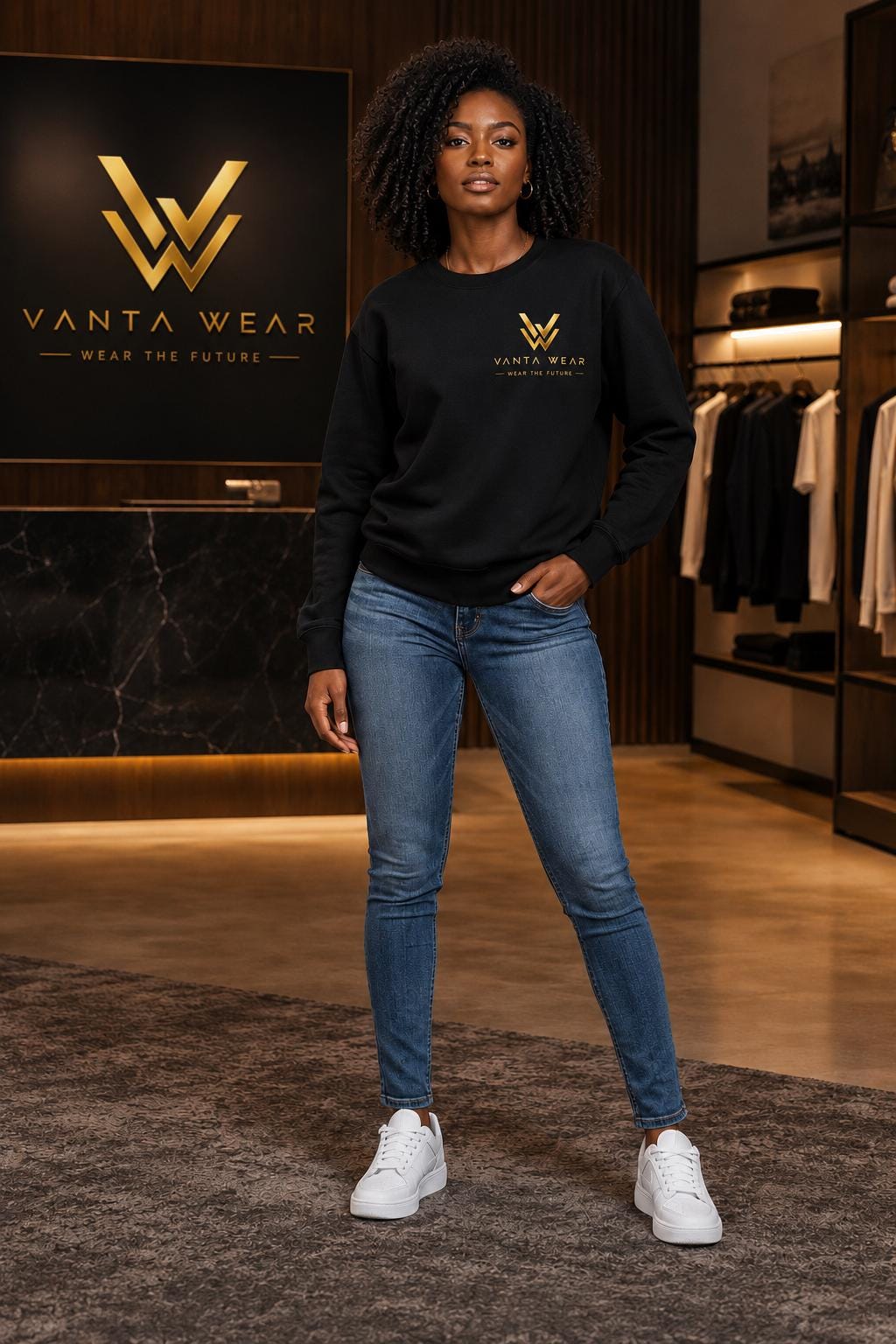 Vanta Wear Unisex Sweatshirt: Minimalist Streetwear, "Wear The Future" Logo