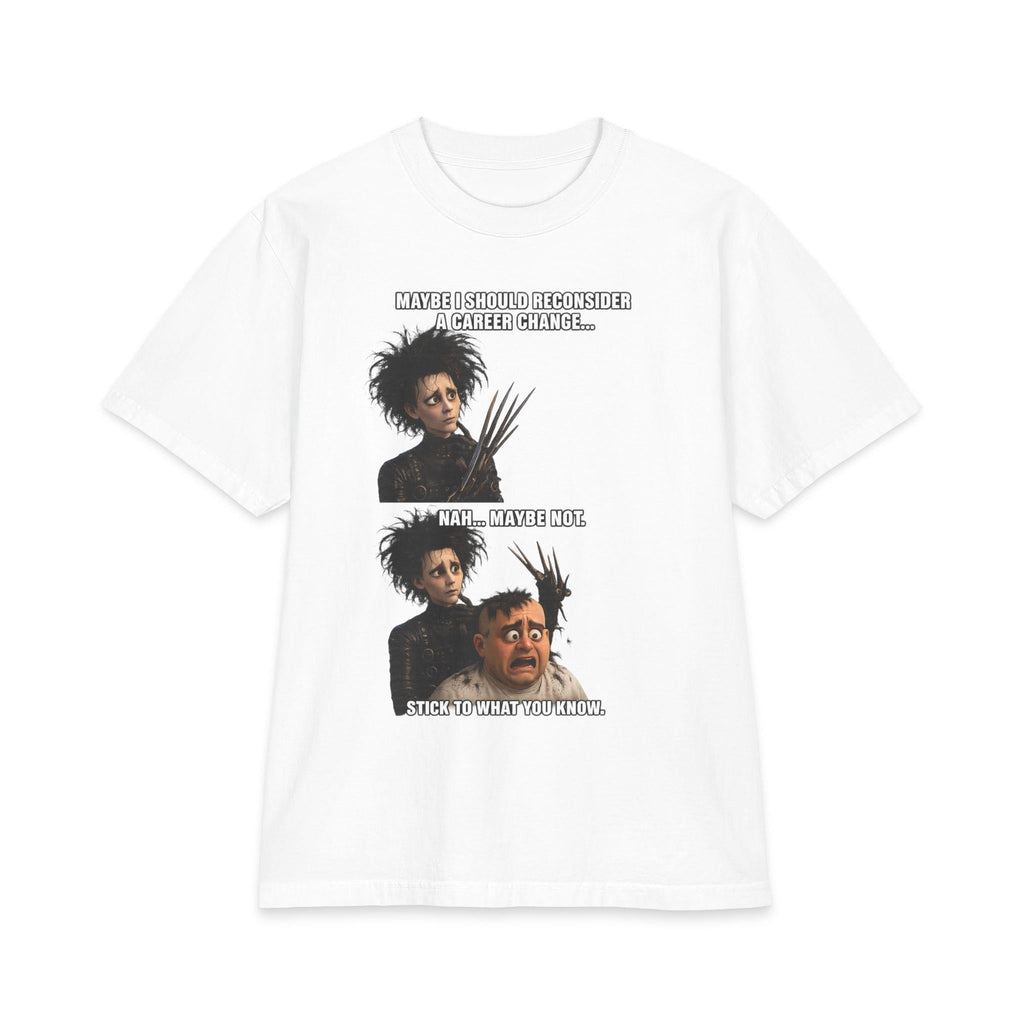 Scissor-Handed Character Comic Panel T-Shirt | Horror Movie Mashup