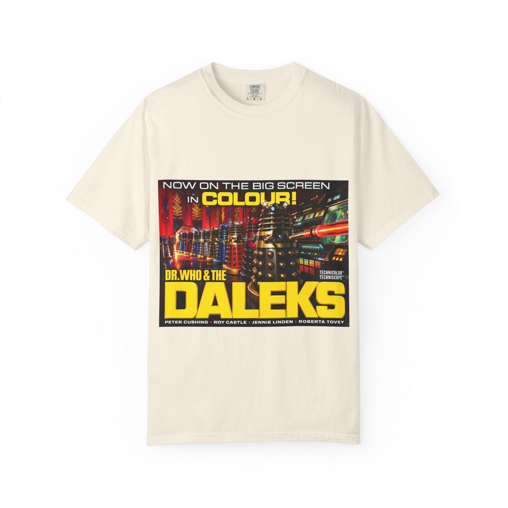 Dr. Who & The Daleks Retro Movie Poster T-Shirt | Sci-Fi Classic Tee
