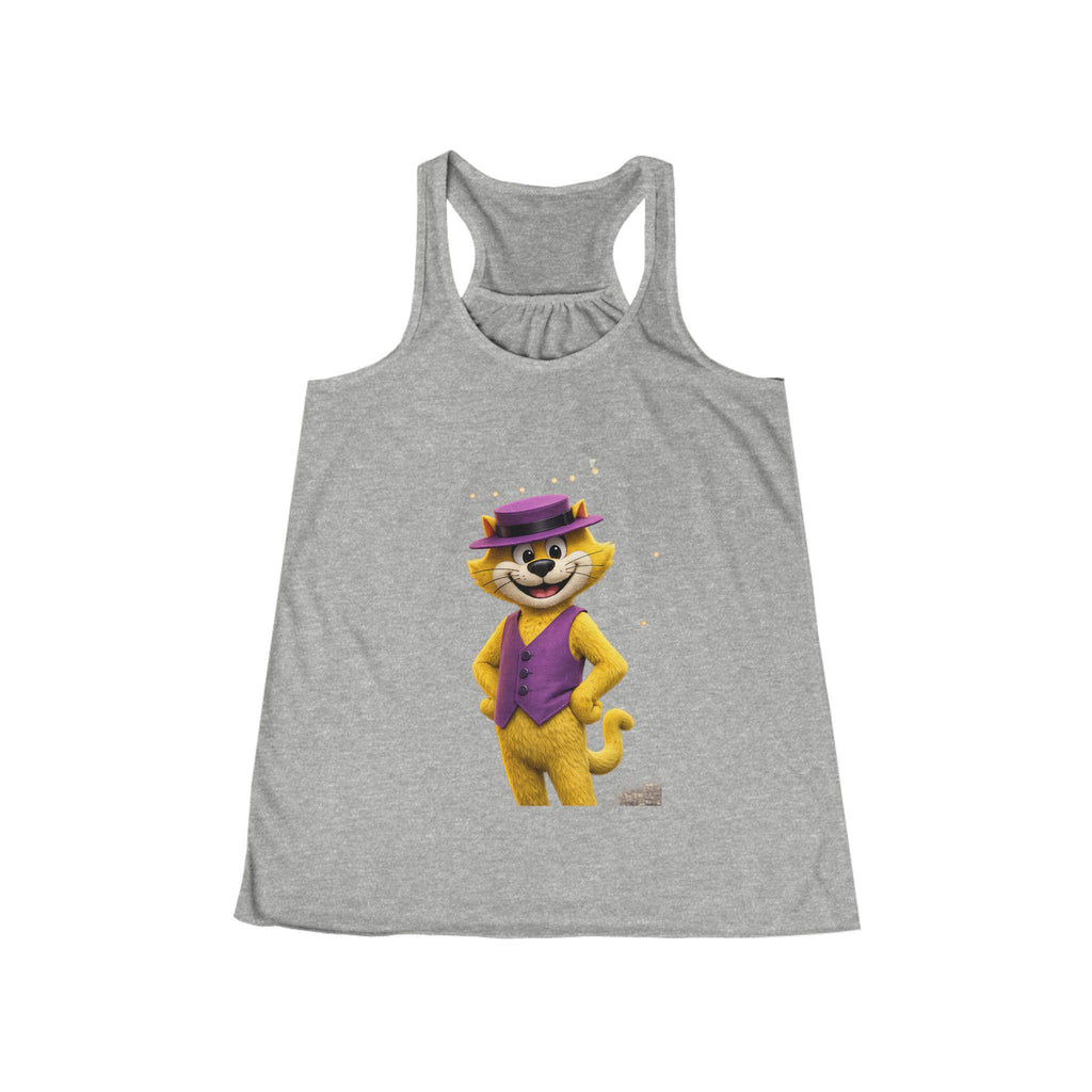 Smiling Yellow Cat in Purple Vest Tank