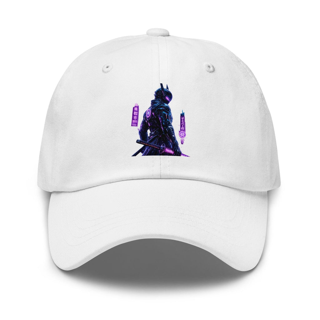 Cyberpunk Samurai Graphic Dad Hat: Adjustable Cotton Twill Cap