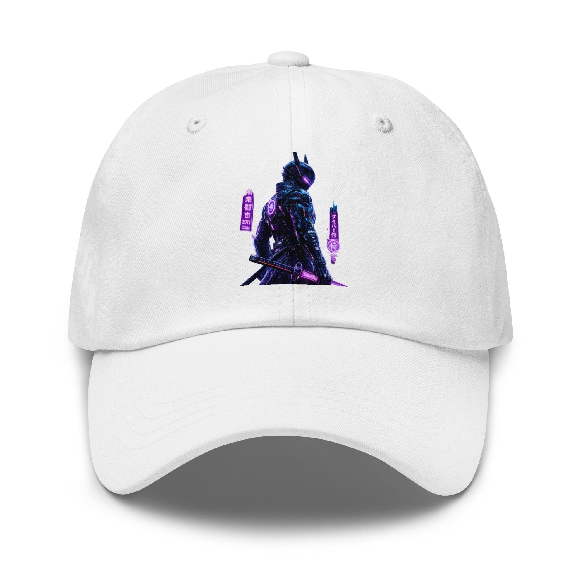 Cyberpunk Samurai Graphic Dad Hat: Adjustable Cotton Twill Cap