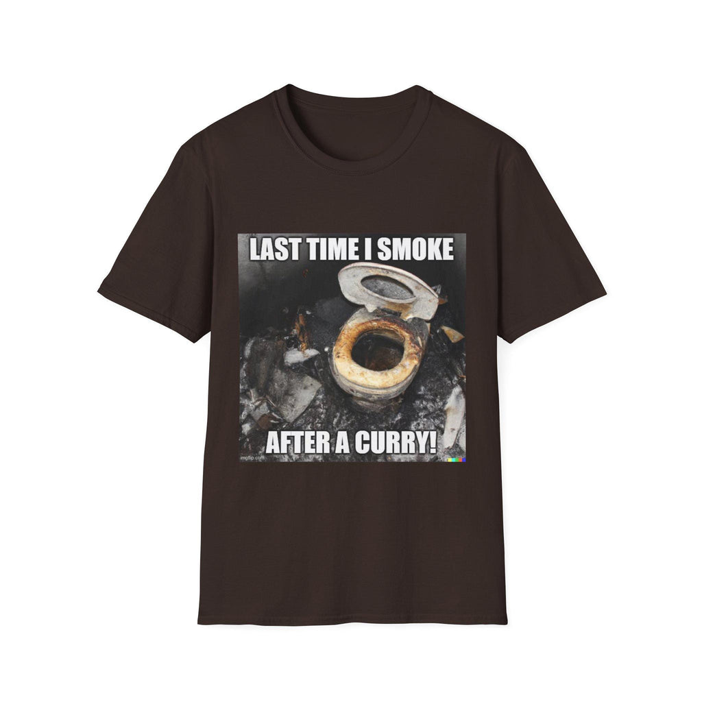 Last Time I Smoke After a Curry T-Shirt | Funny Food Meme Tee