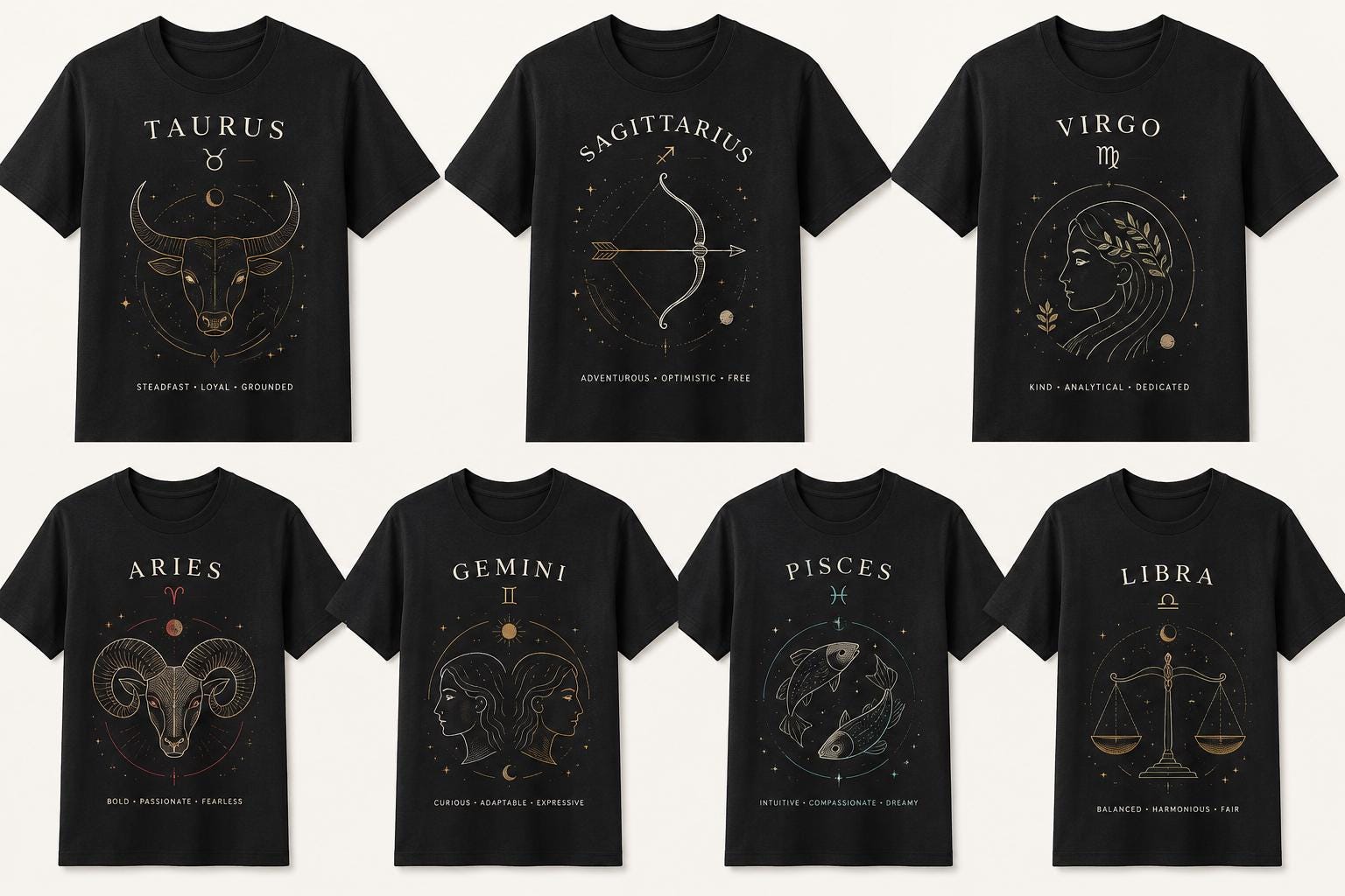 Zodiac Streetwear T-Shirt: Aries Astrology Celestial Design