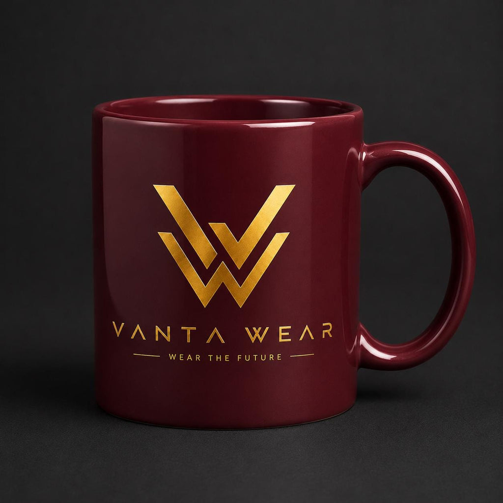 15oz Ceramic Coffee Mug with Gold Logo - "Wear the Future"