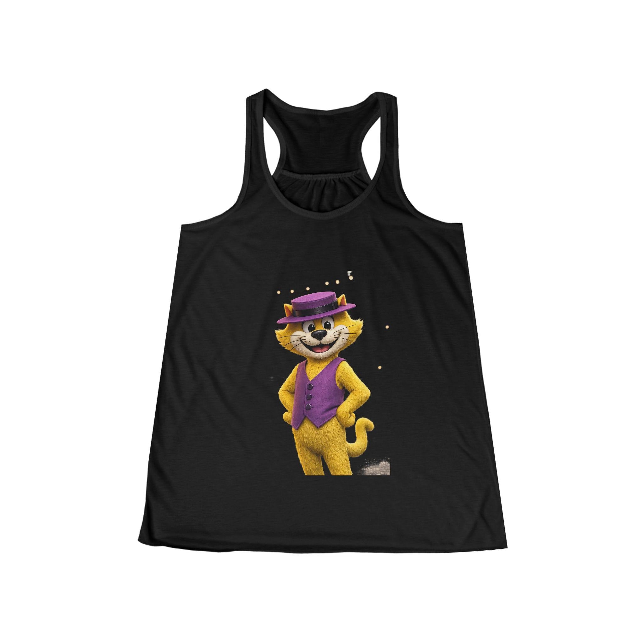 Smiling Yellow Cat in Purple Vest Tank