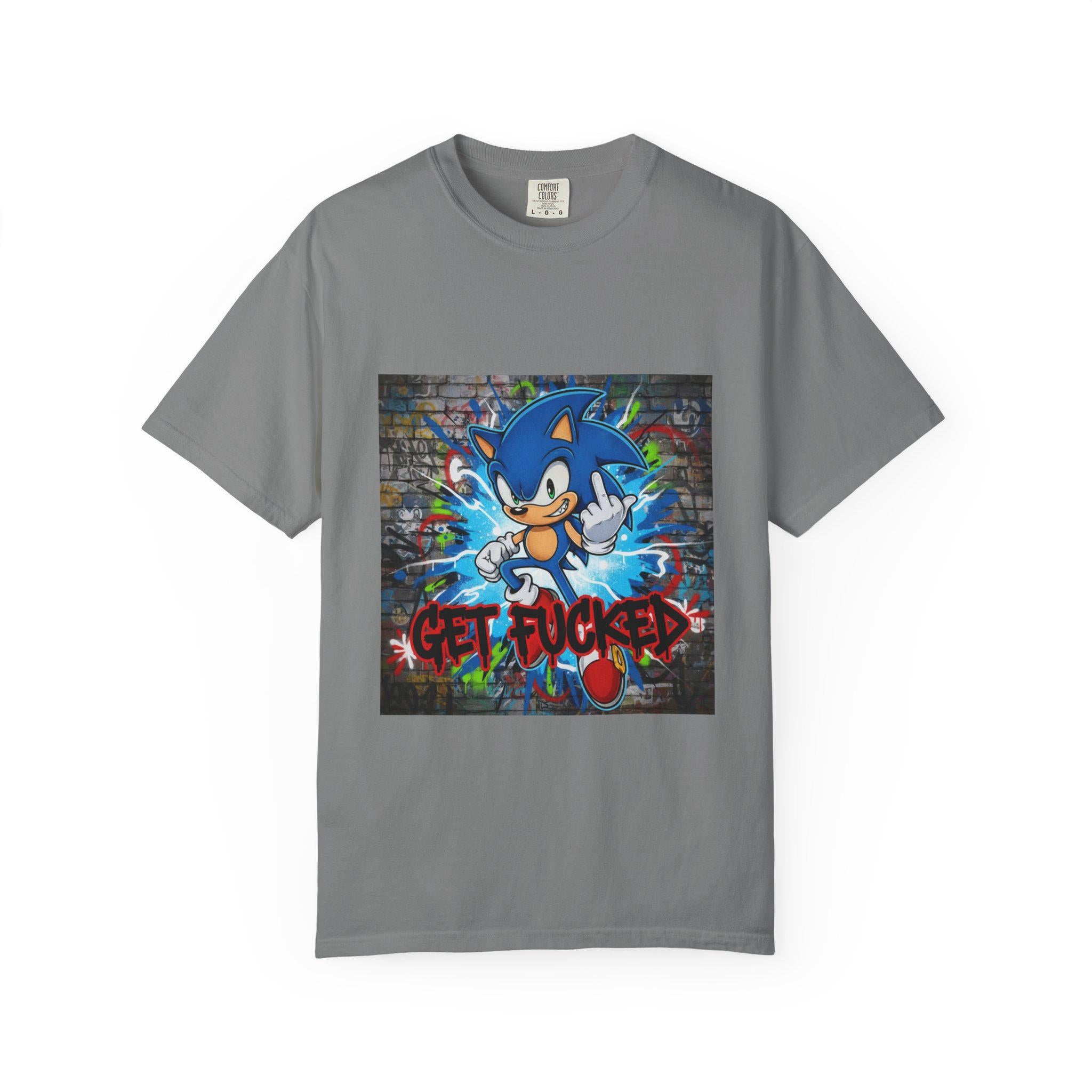 Graffiti Blue Hedgehog character T-shirt | Street Art Graphic Tee