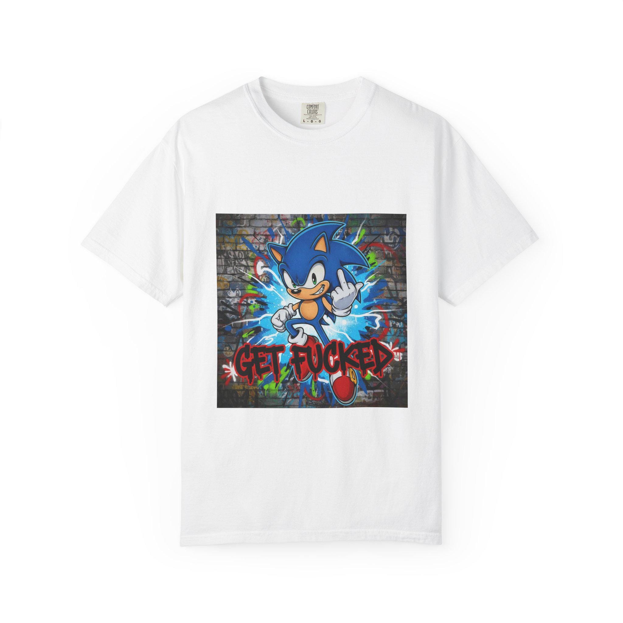 Graffiti Blue Hedgehog character T-shirt | Street Art Graphic Tee