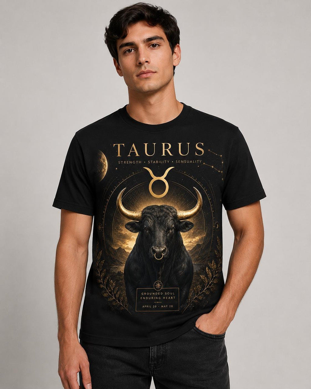 Zodiac Streetwear T-Shirt: Aries Astrology Celestial Design