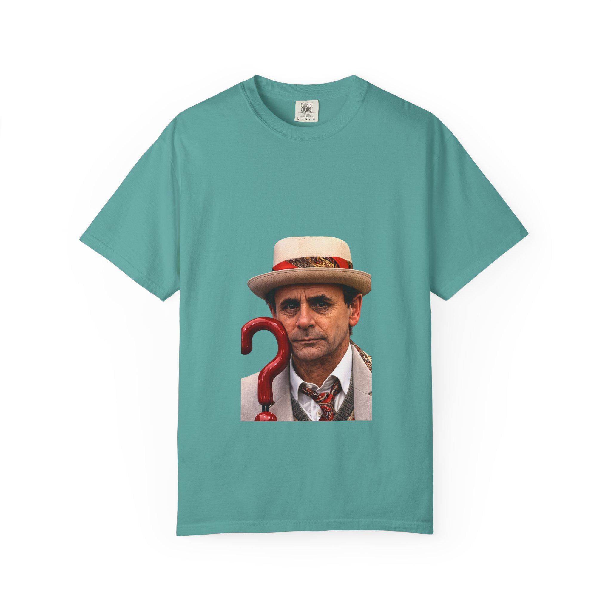 Man with Question Mark Cane T-shirt | Retro Detective Portrait