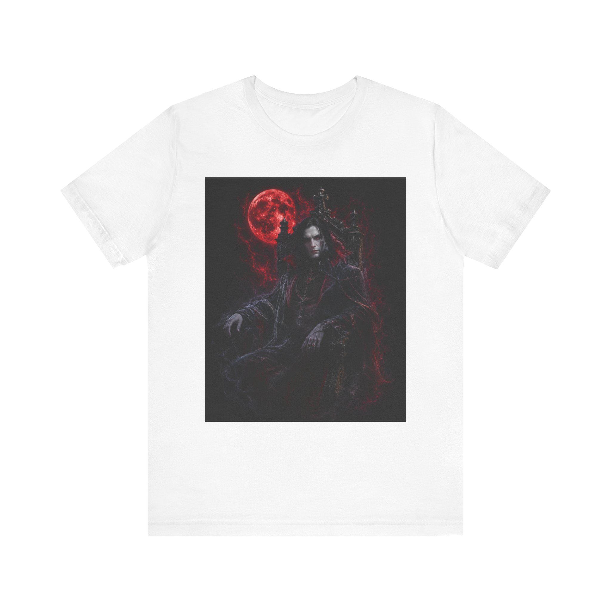 Vampire Lord Portrait Tee | Gothic Red Moon T-Shirt